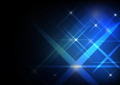 Vector : Glow cross symbol on blue background Stock Illustration