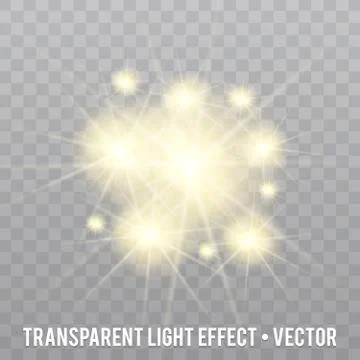 Vector Glow light Effect. Star burst with Sparkles. Stock Illustration