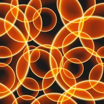 Vector Glowing Flame Bubbles Abstract Texture Seamless Pattern Background Stock Illustration