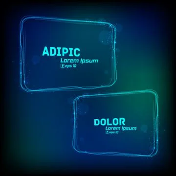 Vector glowing frames against dark background Stock Illustration