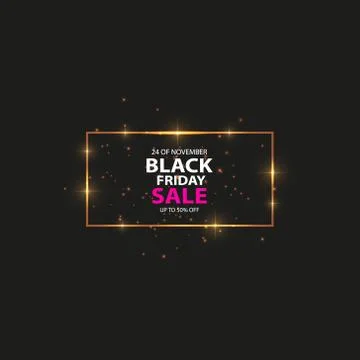 Vector glowing magic square frame black friday sale 스톡 일러스트