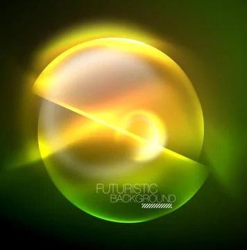 Vector glowing neon circles abstract background Stock Illustration