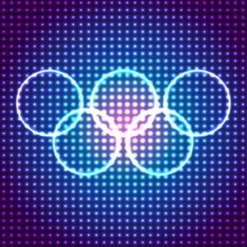Vector glowing olympic rings background. Eps10 Stock Illustration
