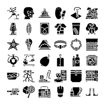 Vector glyph icon set abstract concepts collection Stockillustratie