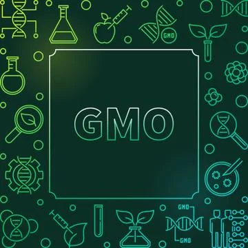 Vector GMO colorful square outline frame or illustration Stock Illustration