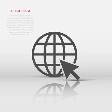 Vector go to web icon in flat style. Globe world sign illustration pictogra.. イラスト素材