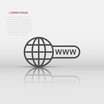 Vector go to web icon in flat style. Globe world sign illustration pictogra.. Stock Illustration