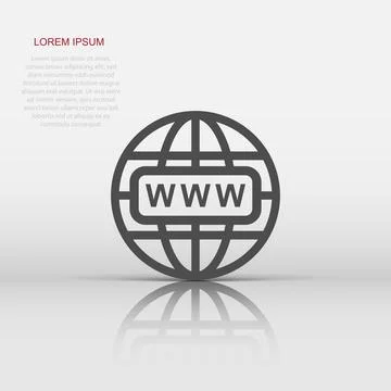Vector go to web icon in flat style. Globe world sign illustration pictogra.. Ilustración de archivo