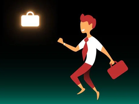 Vector go to work in gradient style. Editable illustration Stock Illustration