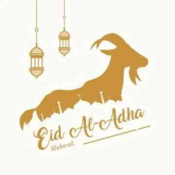 Vector goat for Eid al Adha Islamic background Stock Illustration