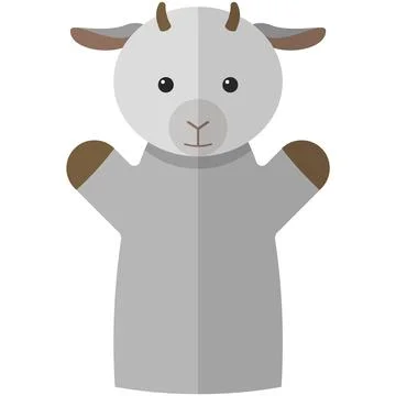 Vector goat hand puppet doll for theatre show 스톡 일러스트