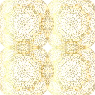 Vector gold abstract seamless patterns Stock Illustration