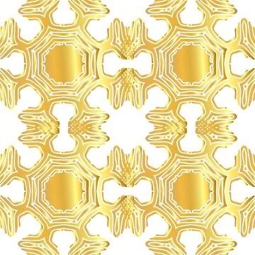 Vector gold abstract seamless patterns Stock Illustration