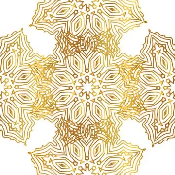 Vector gold abstract seamless patterns Stock Illustration