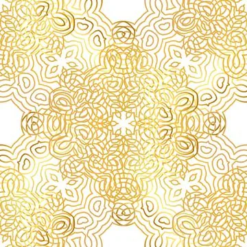 Vector gold abstract seamless patterns Stock Illustration