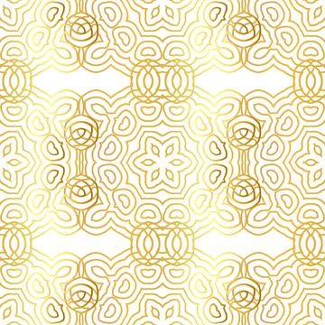 Vector gold abstract seamless patterns Stock Illustration