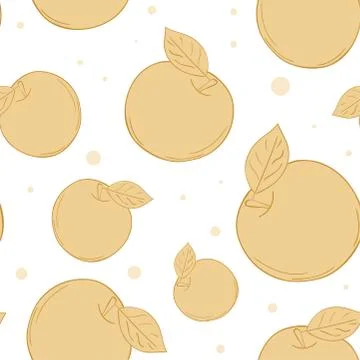 Vector gold apple seamless pattern. Brown background fruits Stockillustratie