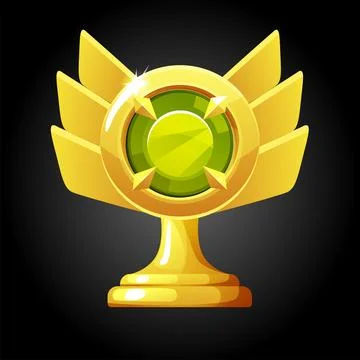 Vector gold award with a gem for the winner. Stock Illustration