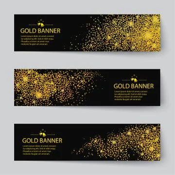 Vector gold banner background Stock Illustration