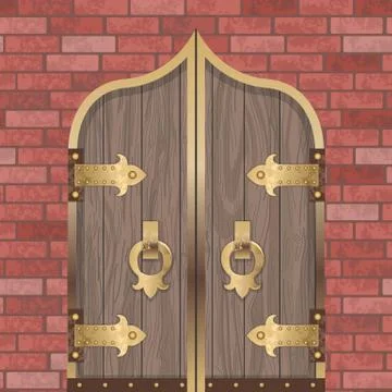 Vector Gold Castle Gate Stock Illustration