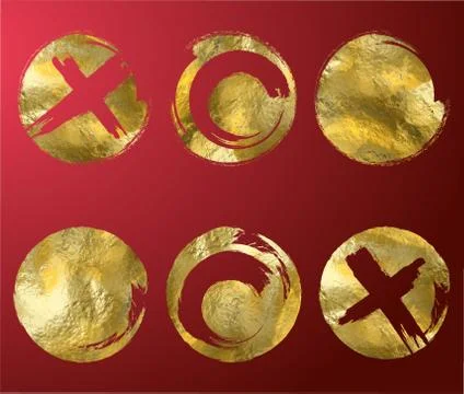 Vector gold circle frame set. Abstract vector Stock Illustration