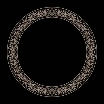 Vector gold classic Greek round ornament. Circle of Ancient Greece and the Roman イラスト素材