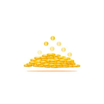 Vector gold coins falling elements.Concept.Finance graphic 스톡 일러스트
