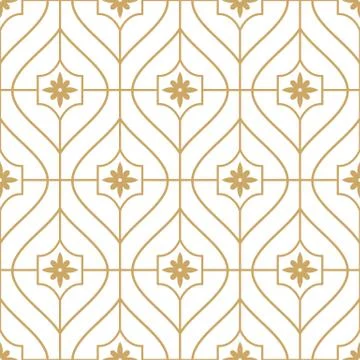 Vector gold geometric minimal seamless pattern Stock Illustration