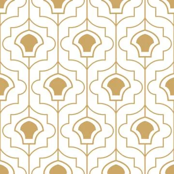 Vector gold geometric minimal seamless pattern Stock Illustration