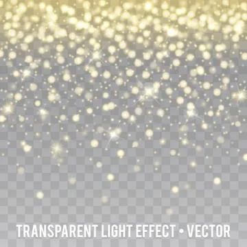 Vector Gold Glitter Effect transparent Background. Star Dust Sparks. Stock Illustration