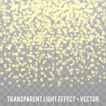 Vector Gold Glitter Effect transparent Background. Star Dust Sparks. Stock Illustration