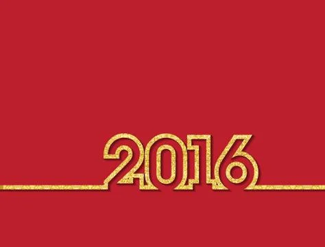 Vector gold glitter new year 2016 Ilustração Stock