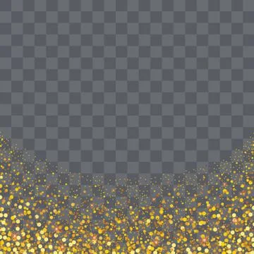 Vector gold glitter particles on transparency background effect for luxury gr Illustrazione stock
