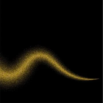 Vector gold glitter wave abstract background, golden sparkles on white backgr Stock Illustration