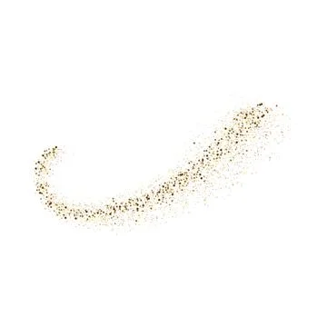 Vector gold glitter wave abstract background, golden sparkles on white Stock Illustration