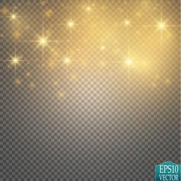 Vector gold glitter wave illustration. Gold star dust trail sparkling particles Stock Illustration