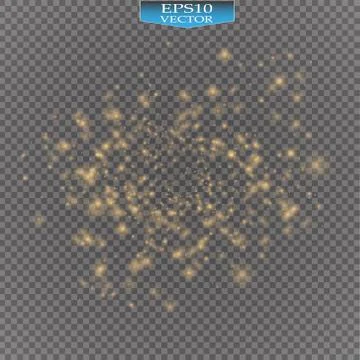 Vector gold glitter wave illustration. Gold star dust trail sparkling particles Stock Illustration