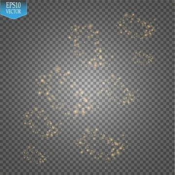 Vector gold glitter wave illustration. Gold star dust trail sparkling particles Illustrazione stock