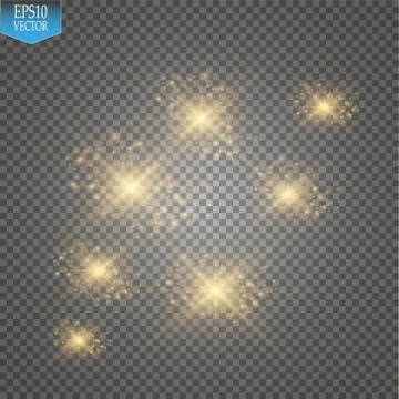 Vector gold glitter wave illustration. Gold star dust trail sparkling particles Stock Illustration