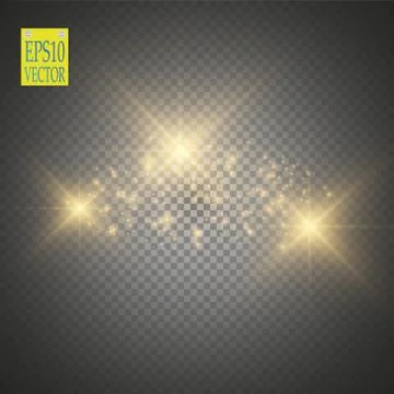 Vector gold glitter wave illustration. Gold star dust trail sparkling particles Stock Illustration