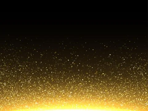 Vector gold glittering particles. Sparkling shimmering dust. Stock Illustration