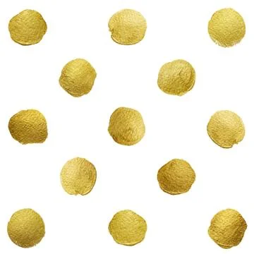 Vector gold glittering polka dot stains pattern Stock Illustration