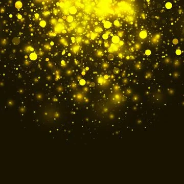 Vector gold glowing light glitter background. Chrisrmas golden magic lights b Stock Illustration