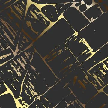 Vector gold kintsugi cracks card on dark gray background. Gold texture. Broke Stock Illustration