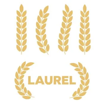 Vector gold laurel. Laurel wreath award and golden ribbon. Award signs with l Stock Illustration