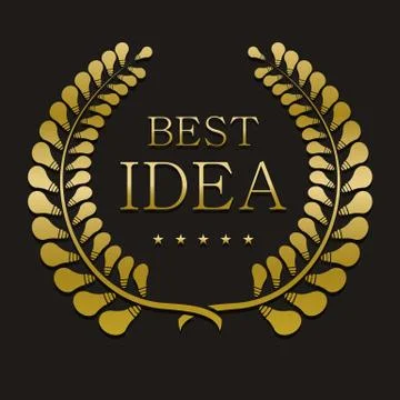 Vector gold laurel wreath with sample text Stock Illustration
