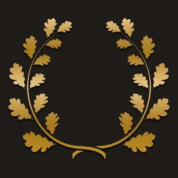 Vector gold laurel wreath with sample text Stock Illustration