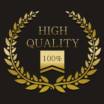 Vector gold laurel wreath with sample text Stock Illustration