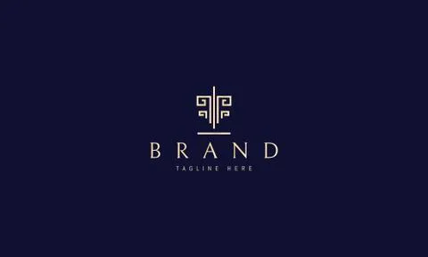 Vector gold logo on which abstract image of greek columns. Stock Illustration