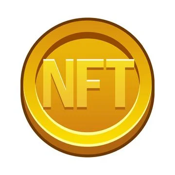 Vector Gold NFT coin. Cryptocurrency, NFT-token Internet currency of the futu Stock Illustration